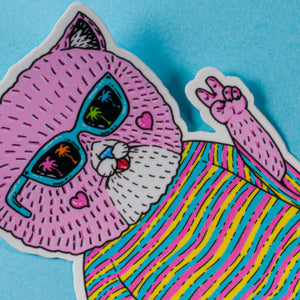 ステッカー Pearl the Cat